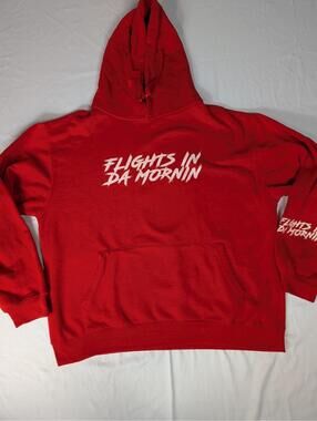 D.Chamberz Flights In Da Mornin Hoodie Mens XL Benny The Butcher Red Rap Merch